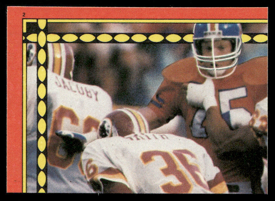 Super Bowl XXII 1988 Topps Stickers #2a Webster Slaughter 15 Back