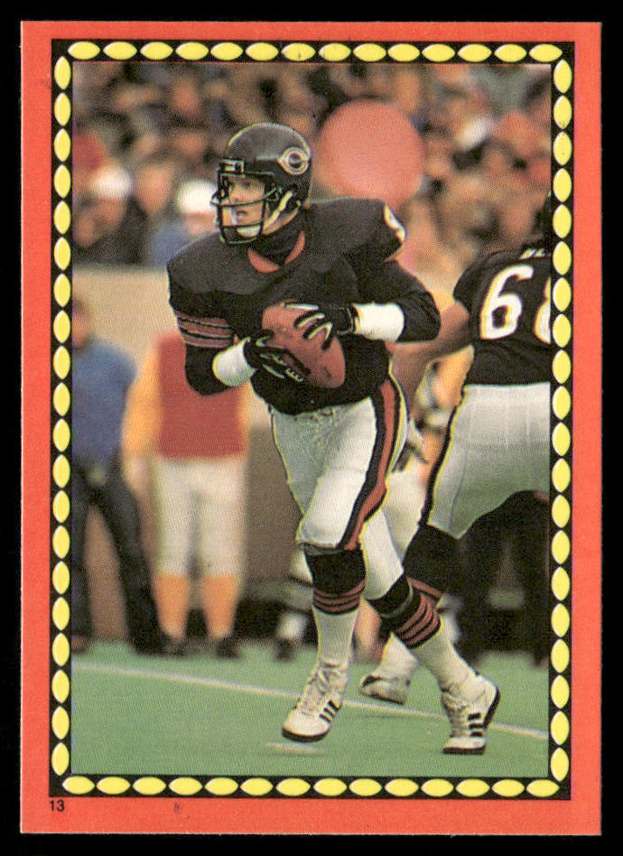 Jim McMahon 1988 Topps Stickers #13d Pete Mandley 64 back Chicago Bears
