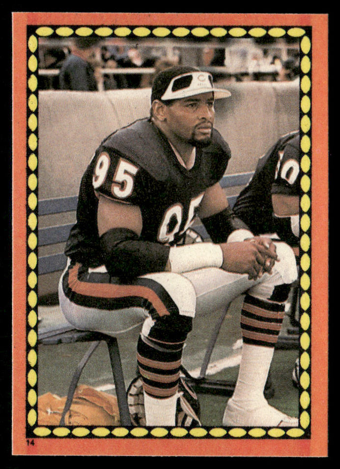 Richard Dent 1988 Topps Stickers #14a Bill Brooks 20 back Chicago Bears
