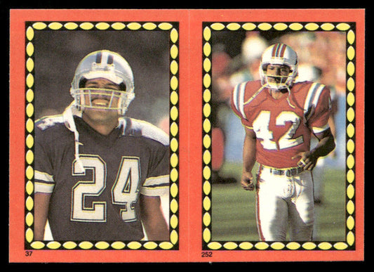Everson Walls / Lippett 1988 Topps Stickers #37 / 252c Kenneth Davis 52 Back