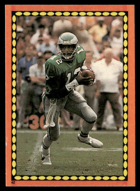 Randall Cunningham 1988 Topps Stickers #42a Rueben Mayes 9 Back Eagles