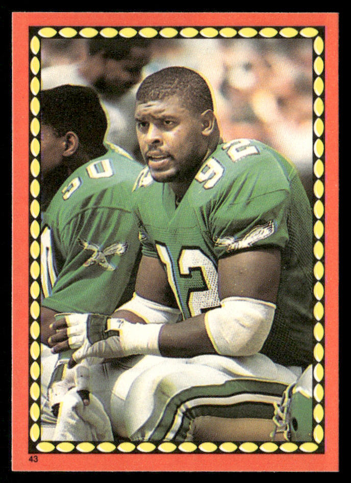 Reggie White 1988 Topps Stickers #43d Walter Stanley 53 Back Philadelphia Eagles