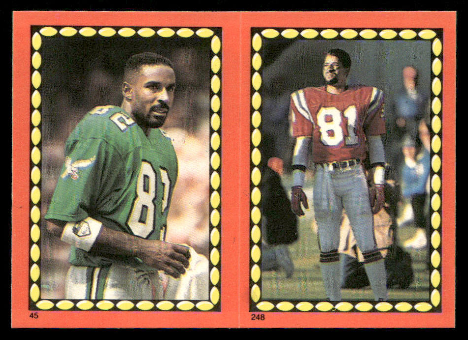 Mike Quick / Stephen Starring 1988 Topps Stickers #45 / 248 Curtis Adams 32 Back