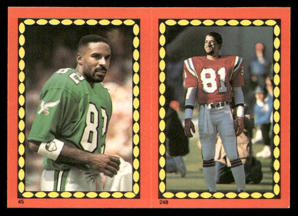 Mike Quick / Stephen Starring 1988 Topps Stickers #45 / 248c Al Toon 51 Back