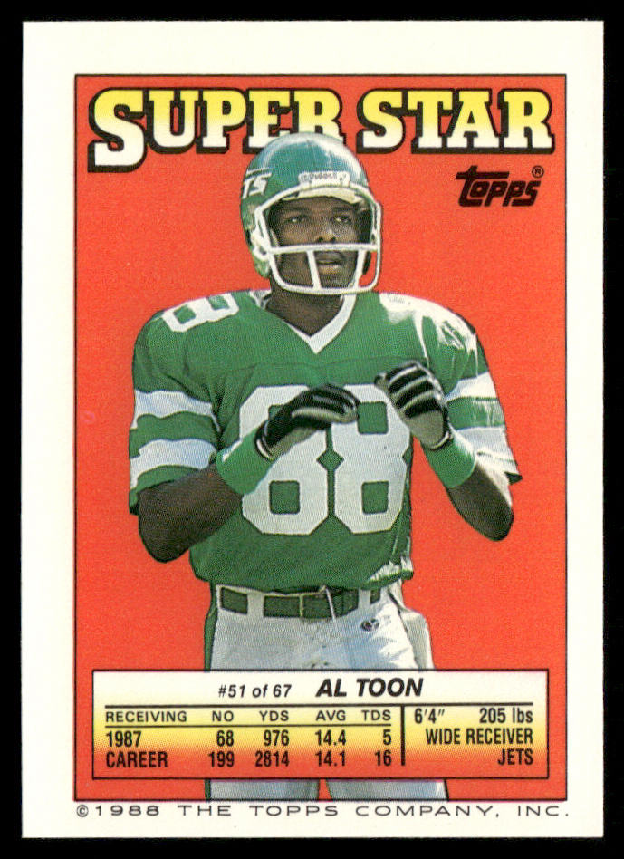 John Spagnola / Harry Hamilton 1988 Topps Stickers #46 / 235c Al Toon 51 Back
