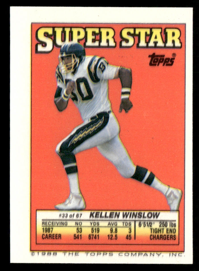 Andre Waters / Townsend 1988 Topps Stickers #48 / 261 Kellen Winslow 33 back