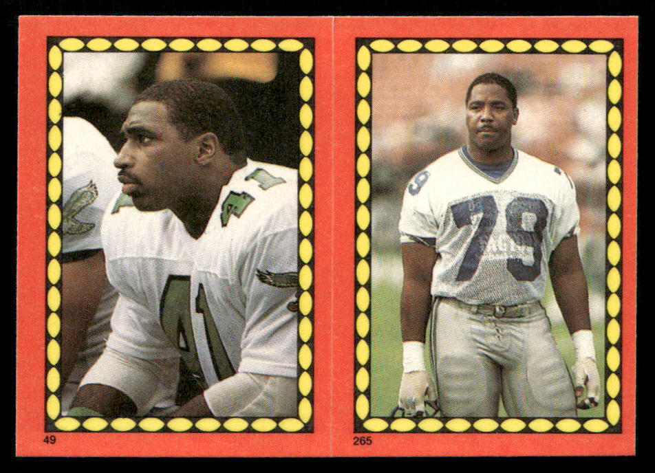Keith Byars / Jacob Green 1988 Topps Stickers #49 / 265b Curtis Adams 32 back