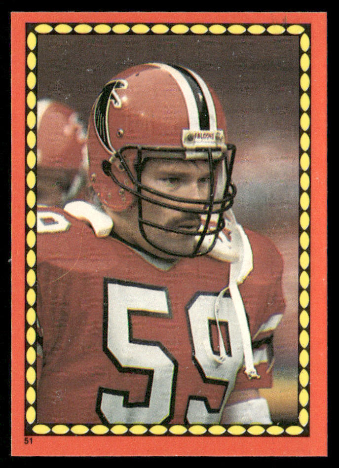 John Rade 1988 Topps Stickers #51c Ken OBrien 49 back Atlanta Falcons