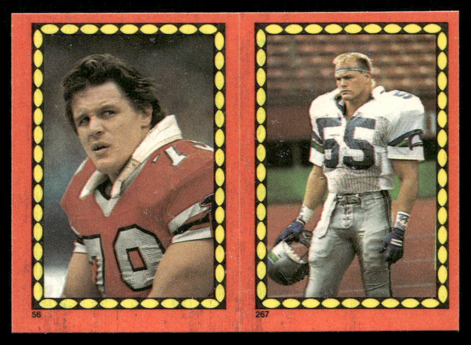 Bill Fralic / Bosworth 1988 Topps Stickers #56 / 267c Earnest Jackson 25 Back