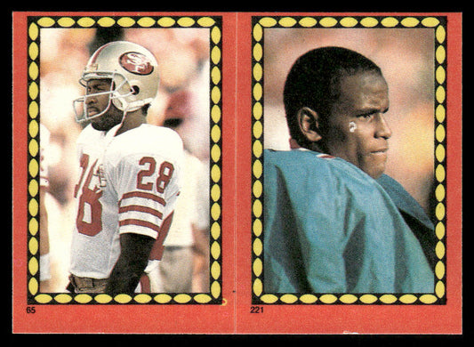 Joe Cribbs / Stradford 1988 Topps Stickers #65 / 221b Freeman McNeil 50 back