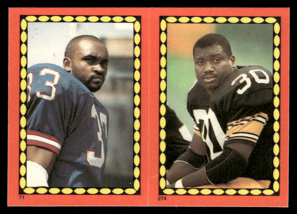 George Adams / Frank Pollard 1988 Topps Stickers #71 / 274c Neil Lomax 40 Back