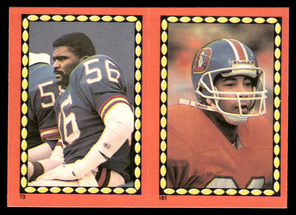 Lawrence Taylor / Johnson 1988 Topps Stickers #73 / 181b Ronnie Harmon 35 Back
