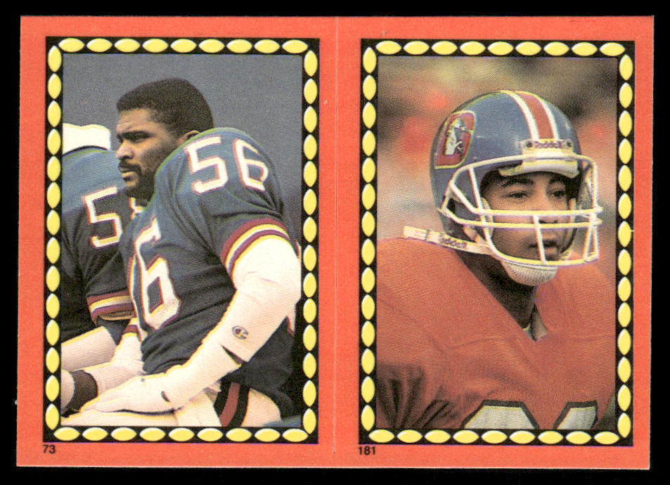 Lawrence Taylor / Johnson 1988 Topps Stickers #73 / 181 Rueben Mayes 9 Back