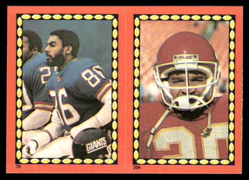 Lionel Manuel / Deron Cherry 1988 Topps Stickers #75 / 204d Al Toon 51 Back