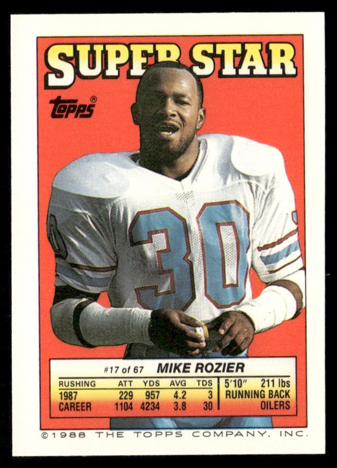 Sean Landeta / Jack Trudeau 1988 Topps Stickers #76 / 210 Mike Rozier 17 back