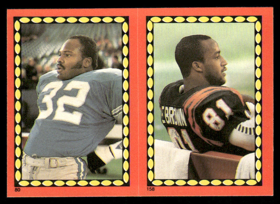 Garry James / Eddie Brown 1988 Topps Stickers #80 / 158c Al Toon 51 Back