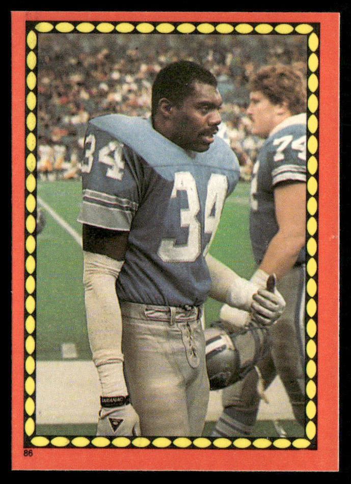 James Griffin 1988 Topps Stickers #86c Stanley Morgan 28 Back Detroit Lions