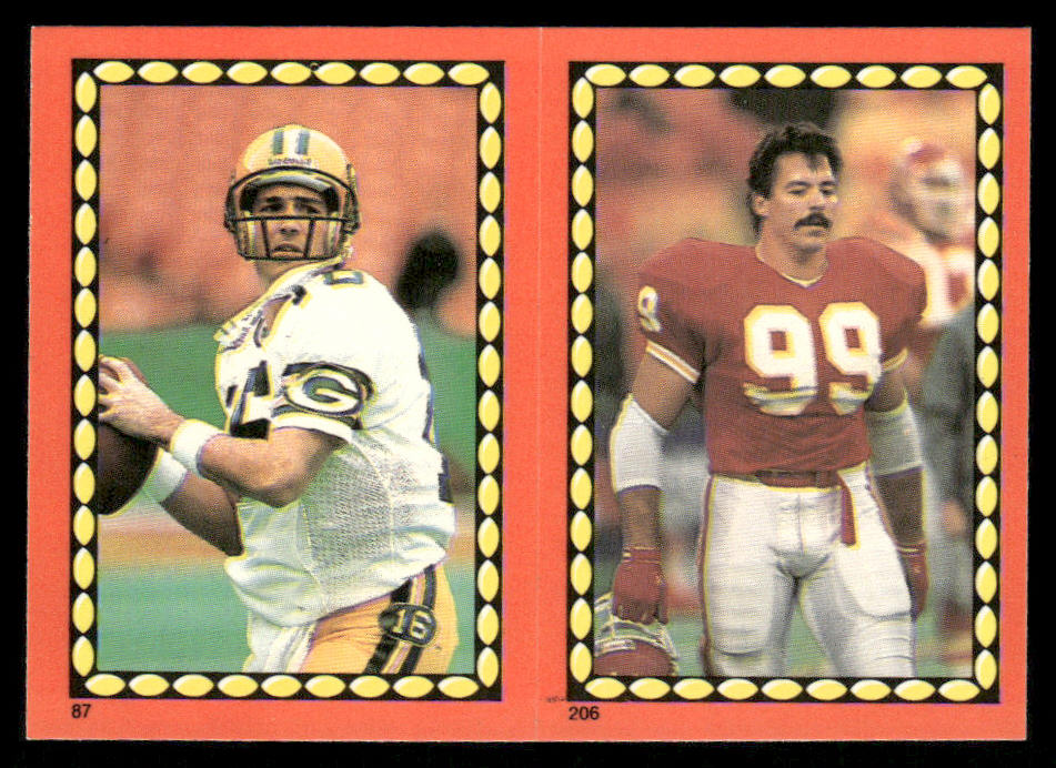 Randy Wright / Mike Bell 1988 Topps Stickers #87 / 206b Bernie Kosar 13 Back