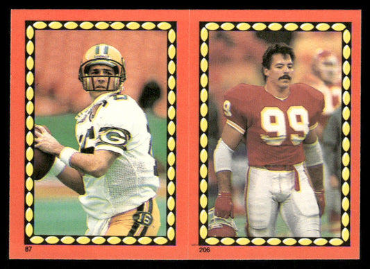 Randy Wright / Mike Bell 1988 Topps Stickers #87 / 206b Bernie Kosar 13 Back