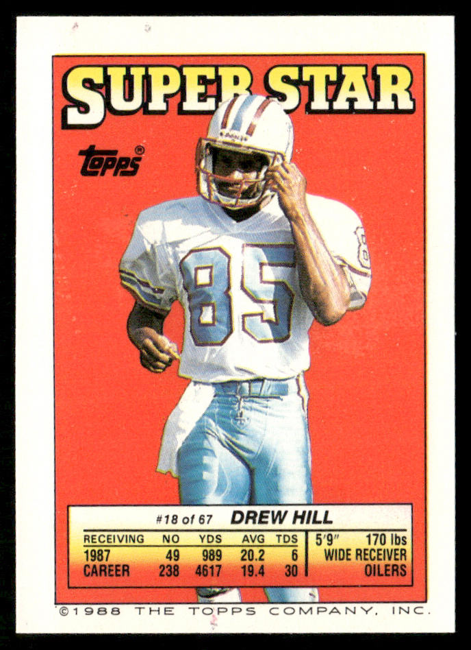 Henry Ellard / Vencie Glenn 1988 Topps Stickers #100 / 199b Dre Hill 18 Back