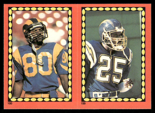 Henry Ellard / Vencie Glenn 1988 Topps Stickers #100 / 199b Dre Hill 18 Back