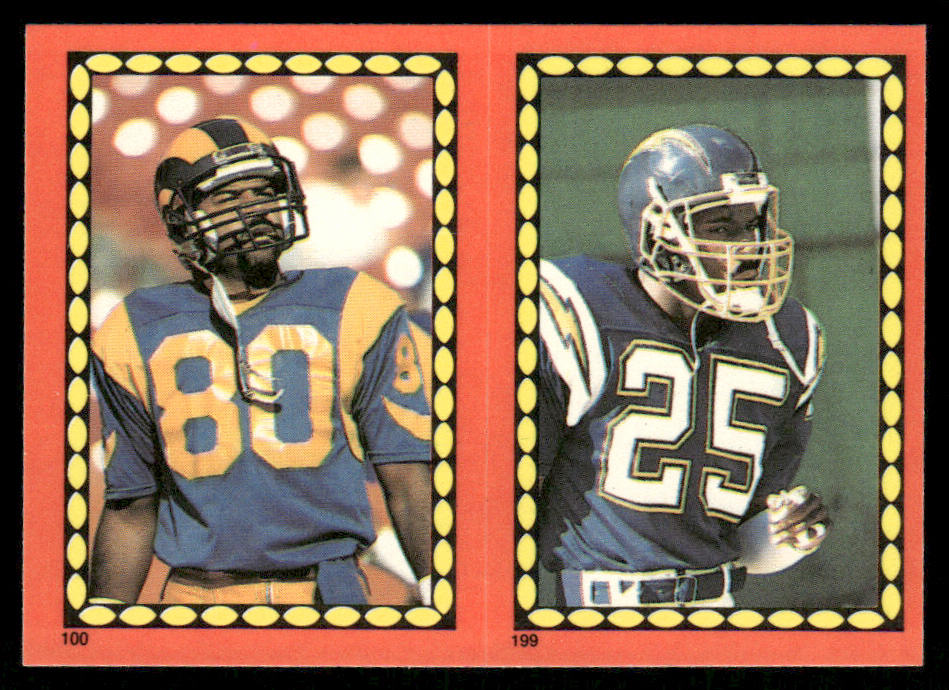 Henry Ellard / Glenn 1988 Topps Stickers #100 / 199d Gerald Carter 60 Back