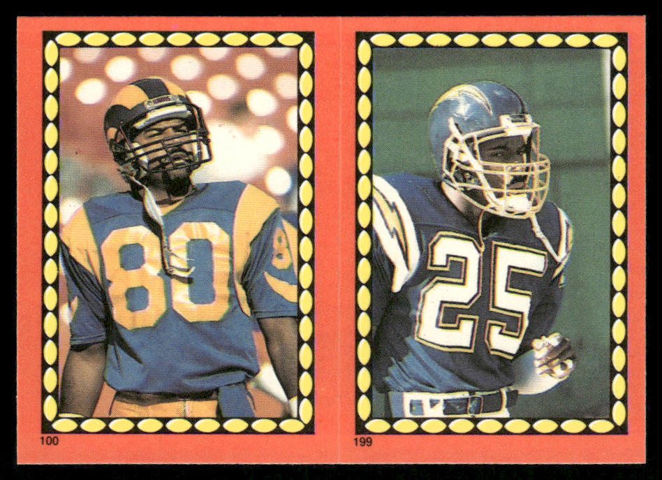 Henry Ellard / Glenn 1988 Topps Stickers #100 / 199c Troy Stradford 30 Back