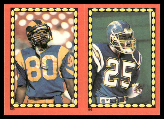 Henry Ellard / Glenn 1988 Topps Stickers #100 / 199c Troy Stradford 30 Back