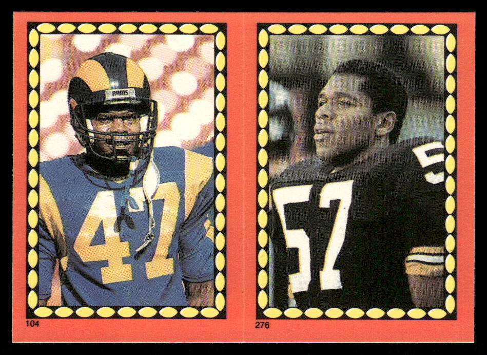 Irvin / Mike Merriweather 1988 Topps Stickers #104 / 276b Stanley Morgan 28 Back