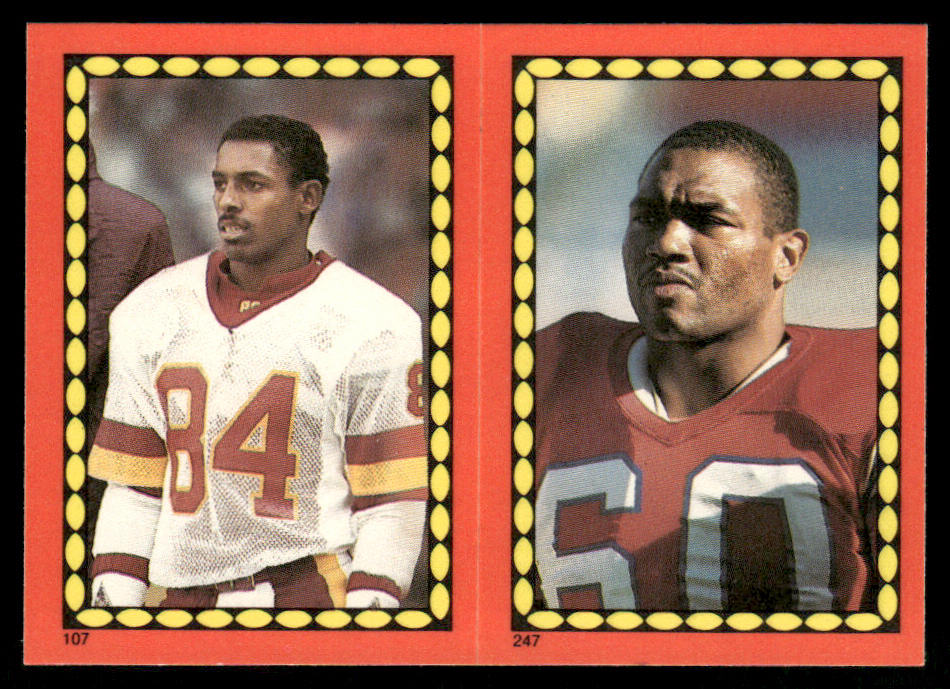 Gary Clark / Garin Veris 1988 Topps Stickers #107 / 247d Mark Bavaro 46 Back