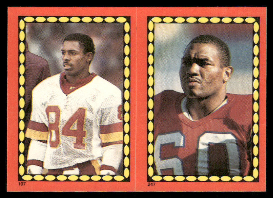 Gary Clark / Garin Veris 1988 Topps Stickers #107 / 247b Steve Largent 22 Back