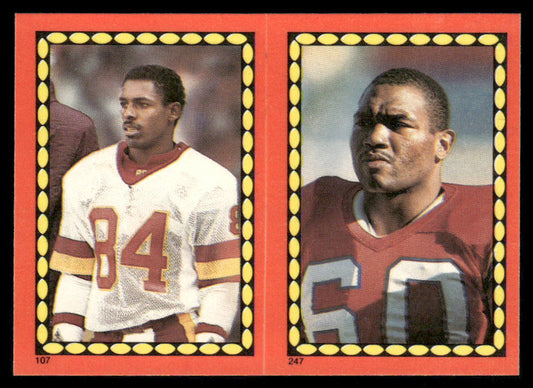 Gary Clark / Garin Veris 1988 Topps Stickers #107 / 247b Steve Largent 22 Back