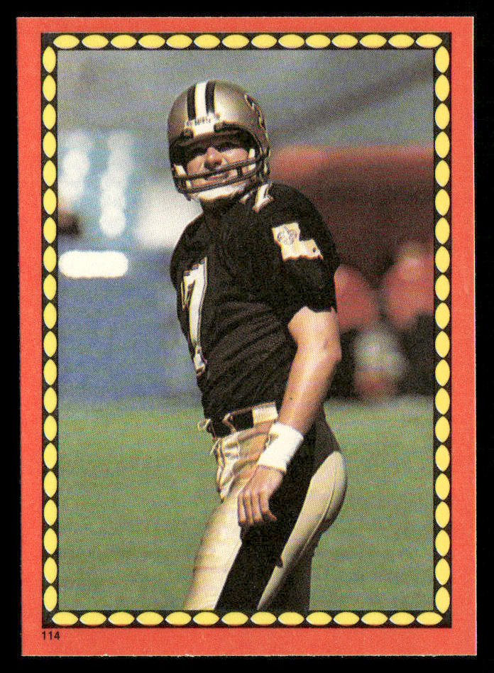 Morten Andersen 1988 Topps Stickers #114d Walter Stanley 53 Back Saints