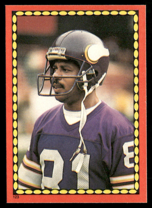 Anthony Carter 1988 Topps Stickers #123e Christian Okoye 61 Back Vikings