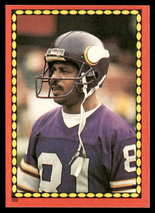 Anthony Carter 1988 Topps Stickers #123d James Lofton 55 Back Minnesota Vikings