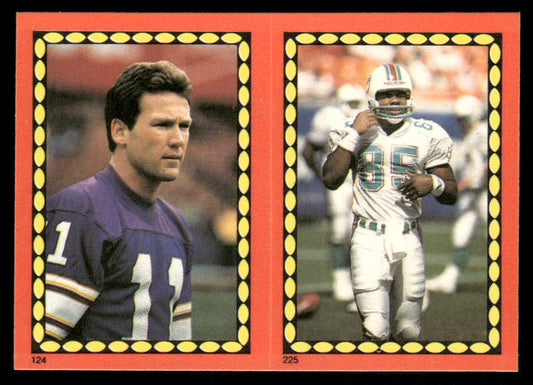 Wade Wilson / Mark Duper 1988 Topps Stickers #124 / 225 John Elway 3 back