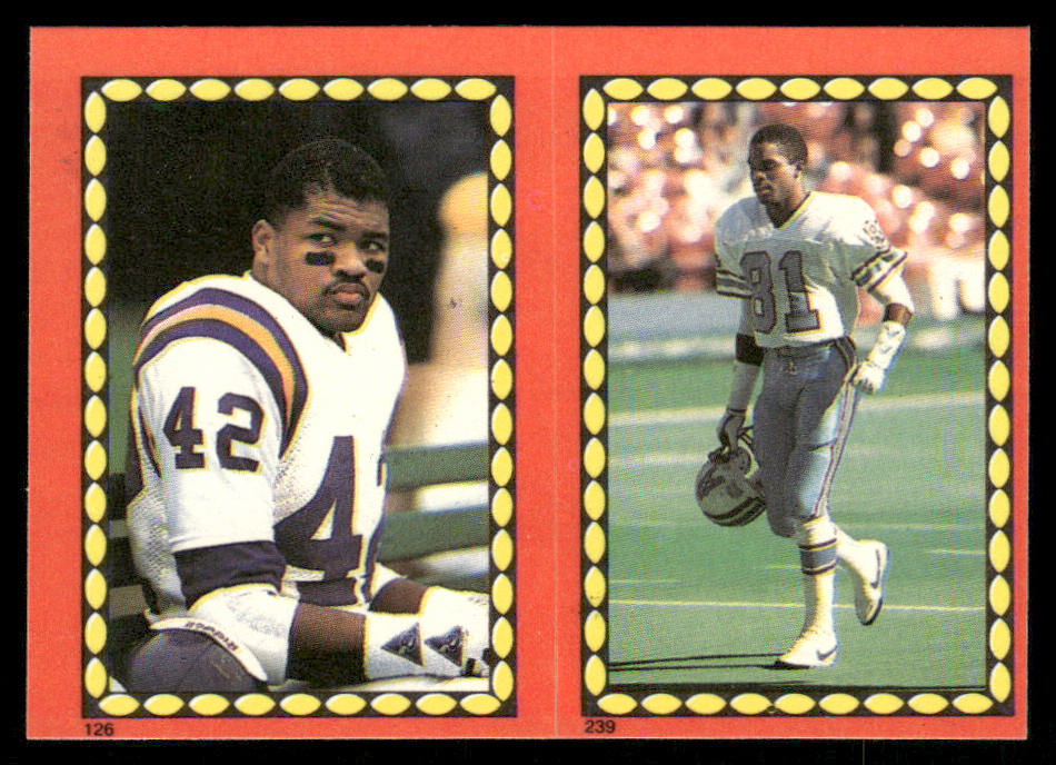 D.J. Dozier / Ernest Givins 1988 Topps Stickers #126 / 239b Willie Gault 12 Back