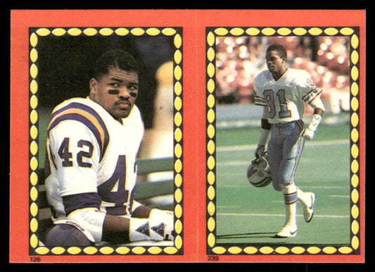 D.J. Dozier / Ernest Givins 1988 Topps Stickers #126 / 239b Willie Gault 12 Back