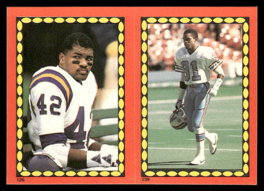 D.J. Dozier / Ernest Givins 1988 Topps Stickers #126 / 239d Henry Ellard 48 Back