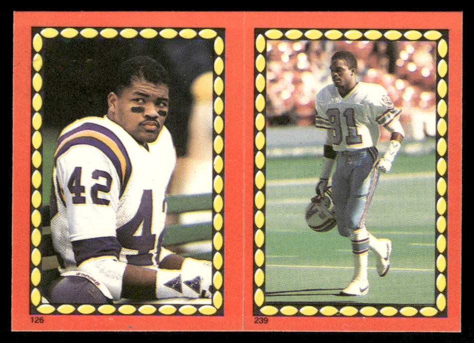 D.J. Dozier / Ernest Givins 1988 Topps Stickers #126 / 239 J.T. Smith 42 Back