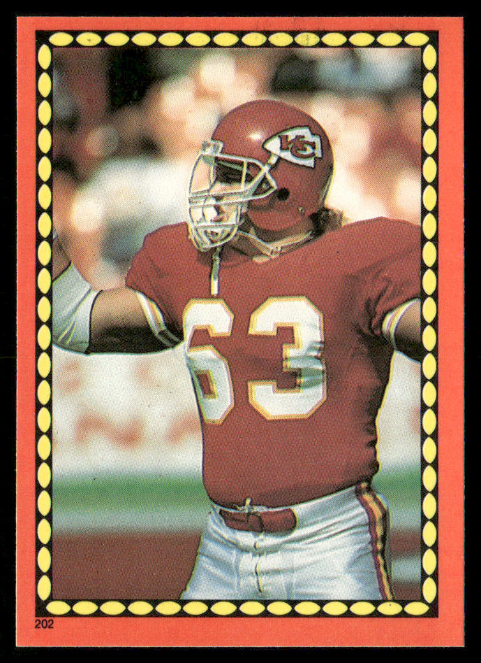 Bill Maas 1988 Topps Stickers #202a Kevin Mack 14 back Kansas City Chiefs