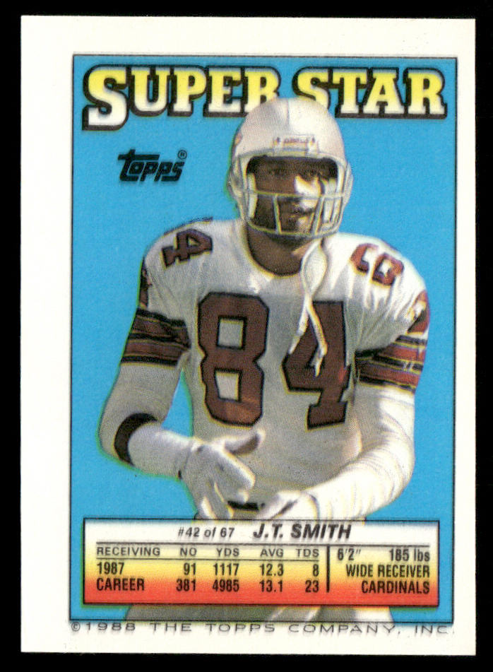 Al Smith 1988 Topps Stickers #238d J.T. Smith 42 Back Houston Oilers