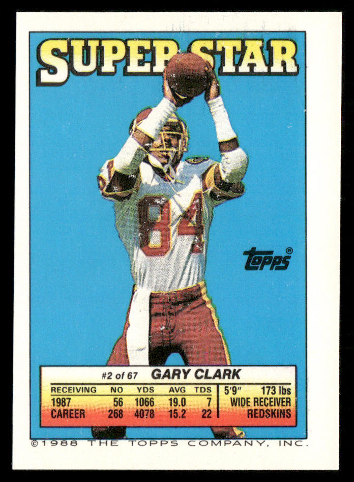 Marcus Allen 1988 Topps Stickers #263a Gary Clark 2 Back Los Angeles Raiders