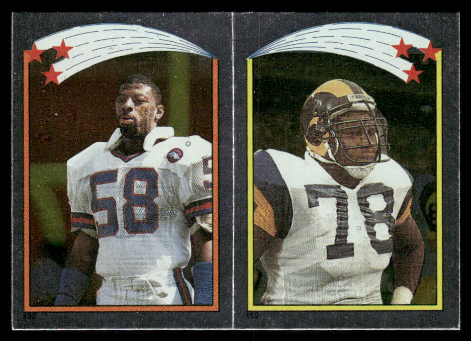 Carl Banks / Slater AP, FOIL 1988 Topps Stickers #132 / 152 Joe Morris45 Back
