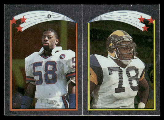 Carl Banks / Slater AP, FOIL 1988 Topps Stickers #132 / 152 Jim Kelly 34 Back