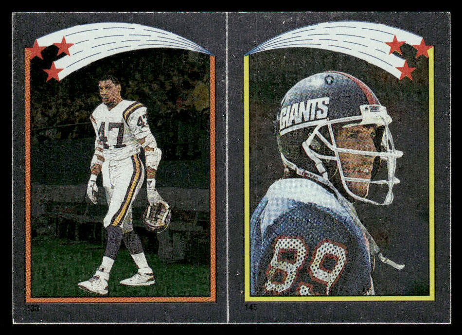 Browner / Mark Bavaro AP, FOIL 1988 Topps Stickers #133 / 145 Kevin Mack 14 back