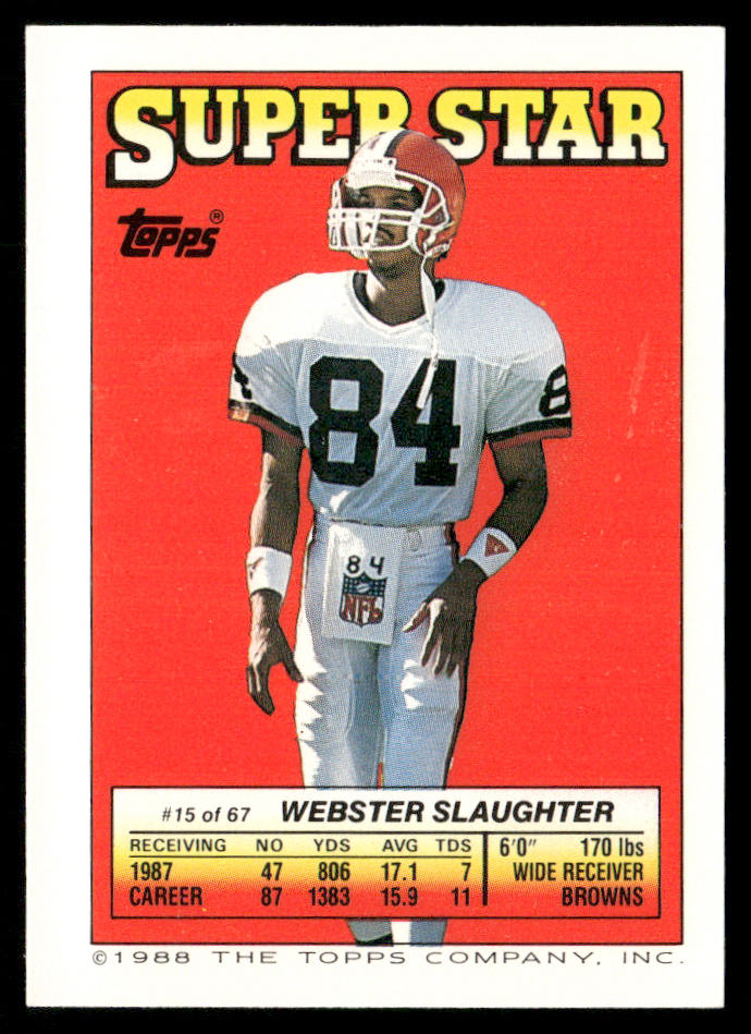 Dixon / John Elway AP, FOIL 1988 Topps Stickers #134 / 147 Webster Slaughter 15