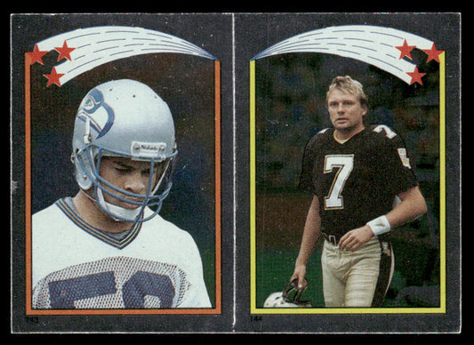 Fredd Young / Andersen AP, FOIL 1988 Topps Stickers #143 / 144 Jerry Rice 8 back