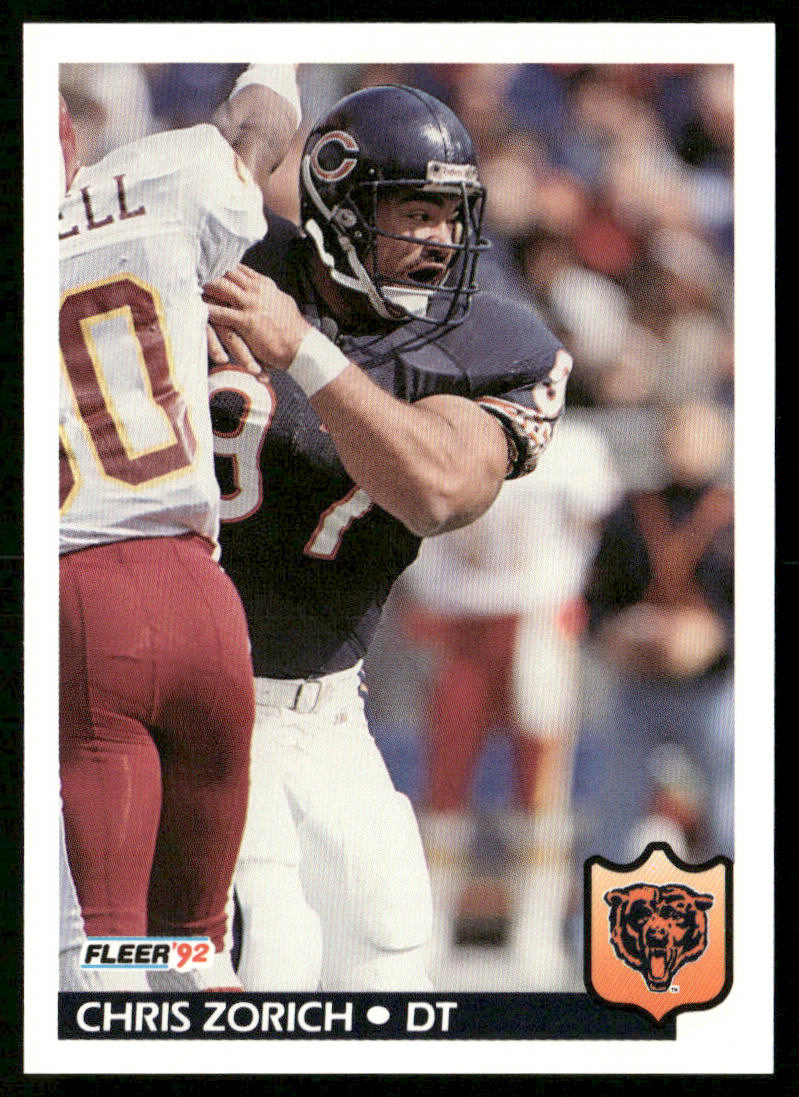 Chris Zorich 1992 Fleer #52 Chicago Bears