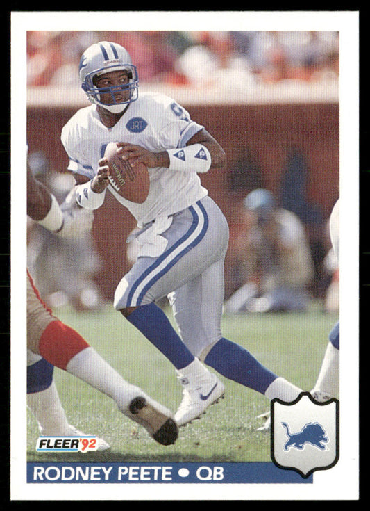 Rodney Peete 1992 Fleer #121 Detroit Lions